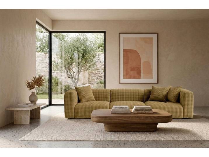 Kaiser Möbel Sofa 3-Sitzer für das Wohnzimmer aus Chenille-Stoff Cremona GRETA