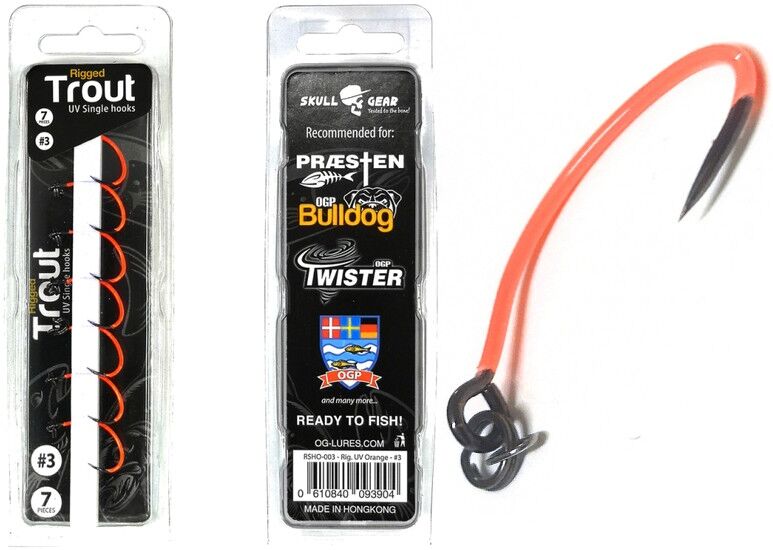 Skull Gear Og Lures Rigged Trout Single Hooks Uv Orange-3