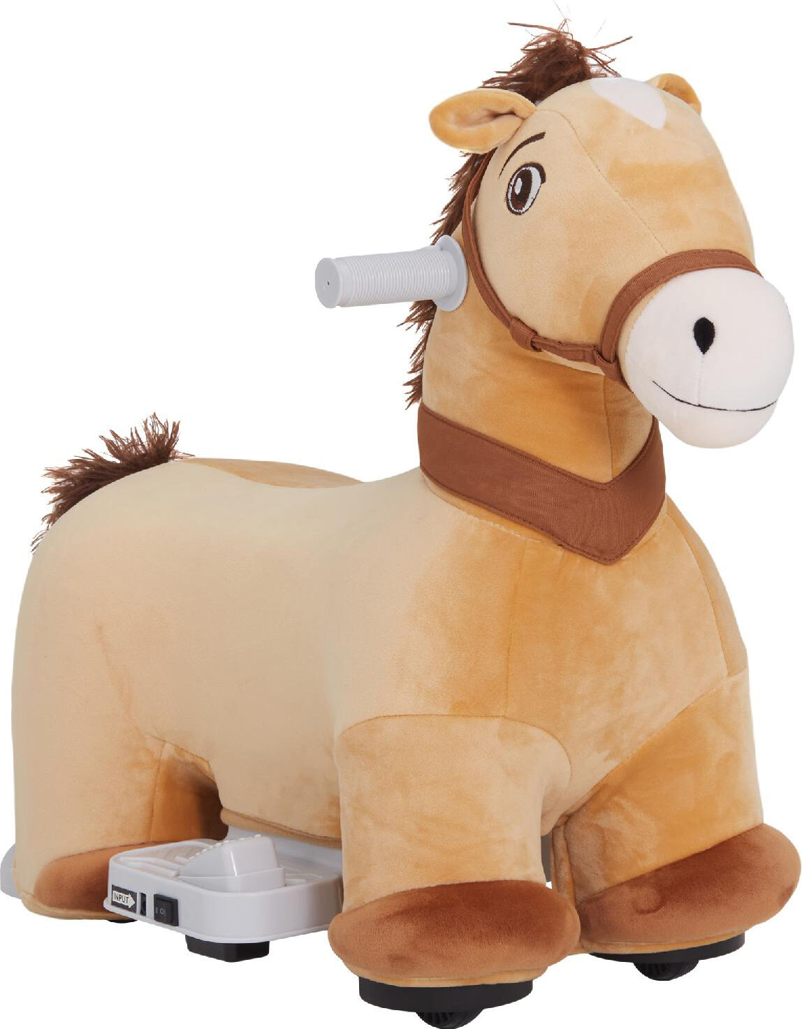 dechome 0bnj549 Cavallo Cavalcabile Elettrico 6v Per Bambini Da 18-36 Mesi Con Ruote In Pu E Musica Colore Marrone - 0bnj549