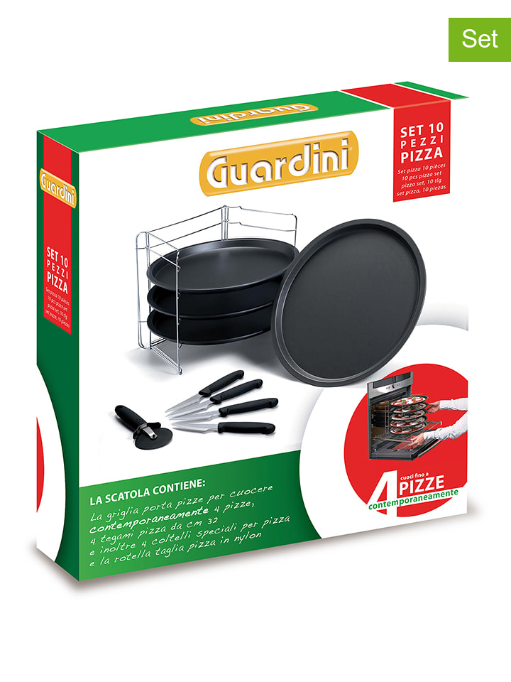 Guardini 10tlg. Pizza-Set in Schwarz/ Silber - onesize