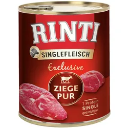 RINTI Singlefleisch Exclusive 800g Dose Hundenassfutter Sparpaket 24 x 800 Gramm Ziege Pur