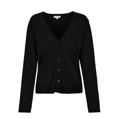 Strickjacke CLARINA "WALTER", Damen, Gr. 38, schwarz, Obermaterial: 70% Viskose, 30% Polyamid., unifarben, comfort fit, V-Ausschnitt, Strickjacken Strickjacke, Viskose-Polyamid Mischung