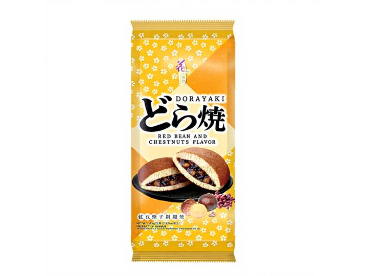Love &amp; Love Gâteau dorayaki fourré saveur haricot rouge et châtaigne 165 g (3 pièces)