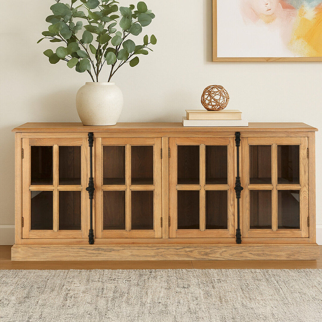 Brambly Cottage Abbigail 200cm Solid Wood Sideboard Wood 85cm H X 200cm W X 47cm D