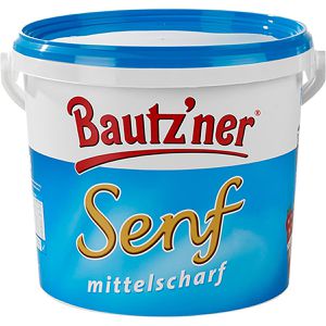 Bautzner Senf mittelscharf, fein, ohne Konservierungsstoffe, im Eimer, 5 kg