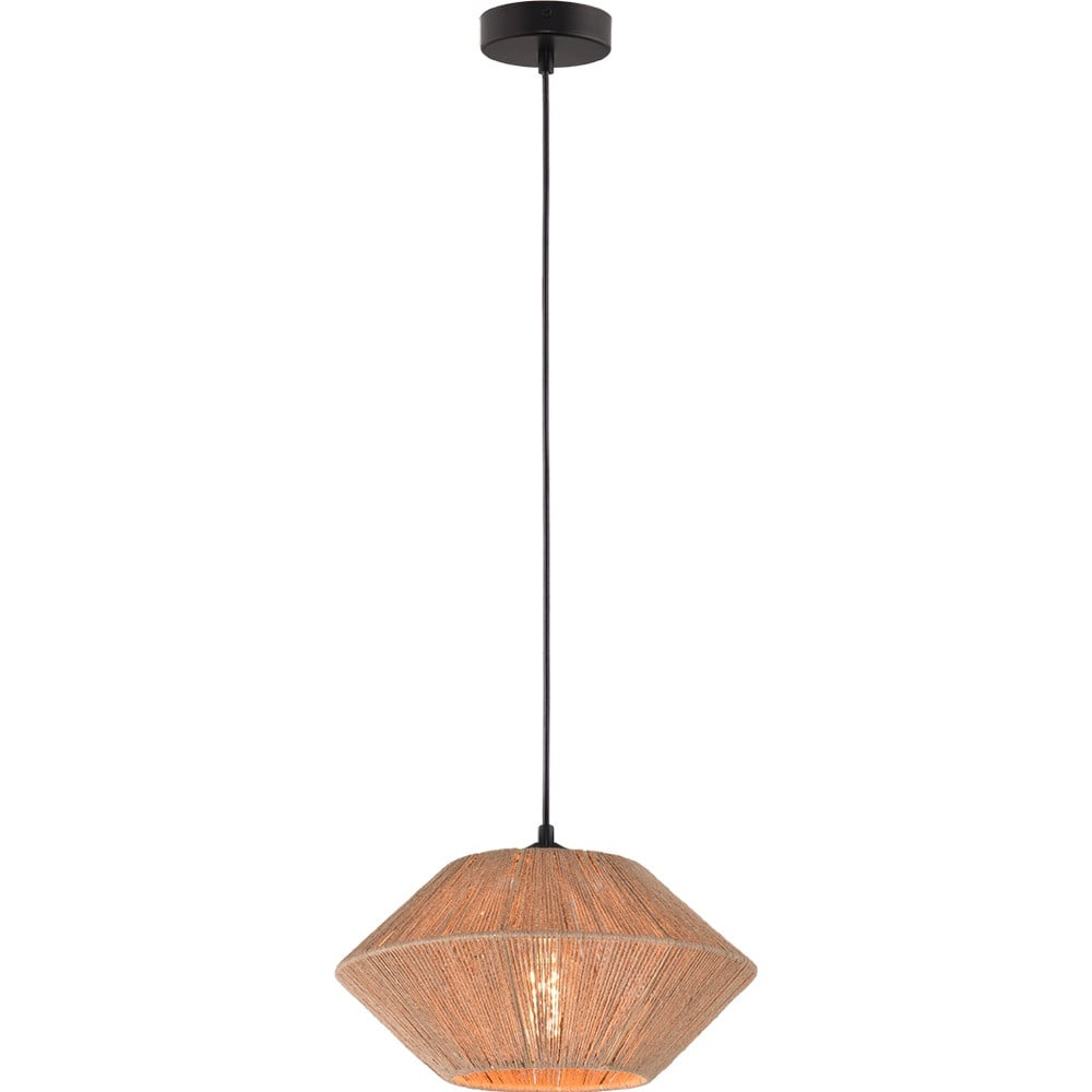Masterlight Bicono Japandi hanglamp - Rattan en Aluminium - Zwart - Ø 35 cm