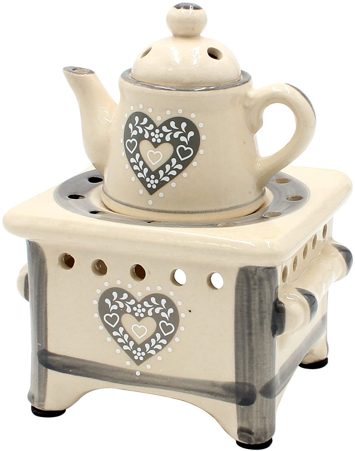 Geurkaars Lamp met Keramische Kruik en Handgeschilderde Decoraties