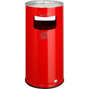 VAR Aschenbecher H70K, 3051, rot, für Outdoor, 2in1, Aschenbecher & Mülleimer aus Metall, 32 x 70cm, 38 Liter