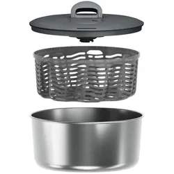 Zyliss Easy Spin L, Salatschleuder, Grau, Silber