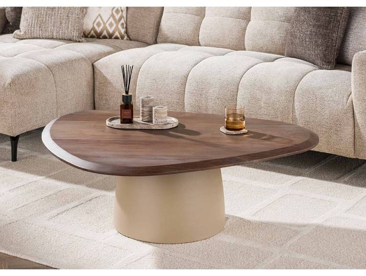 Couchtisch Zeron , dreieckig , Akazie massiv , Braun