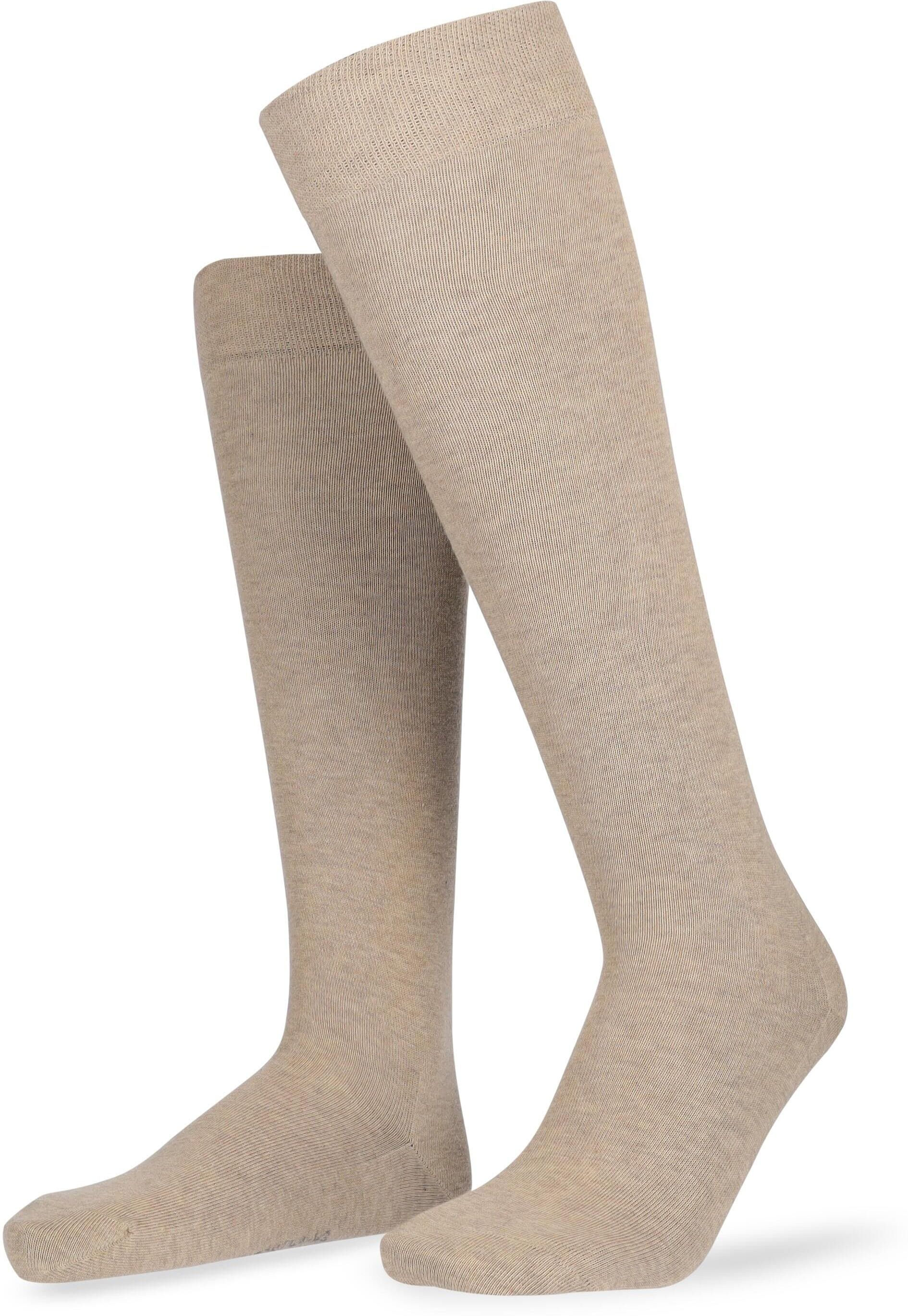 Kniestrümpfe HUDSON "RELAX COTTON", Herren, Gr. 43-44, beigemeliert, Baumwollmischung, normal, Socken Kniestrümpfe, druckfreier Relax-Komfortbund