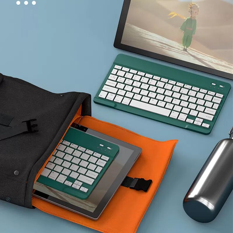 INF Kabellose Bluetooth-Tastatur - 10-Zoll Wiederaufladbar - Dunkelgrün