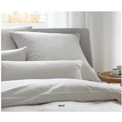 Elegante Bettwäsche Hamburger Streifen - 135x200 cm + 40x80 cm sand