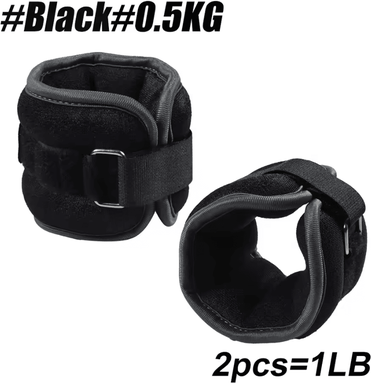 Inspire Curations Adjustable Ankle And Wrist Weights Neoprene Training Straps For Running, Yoga And Strength Workouts black 0.5kg 1pair