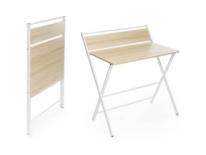 MODEZVOUS Bureau Pliable Rabattable pour Petit Espace avec Etagère Table Murale Table de Cuisine Table Enfants en Bois Multif 53