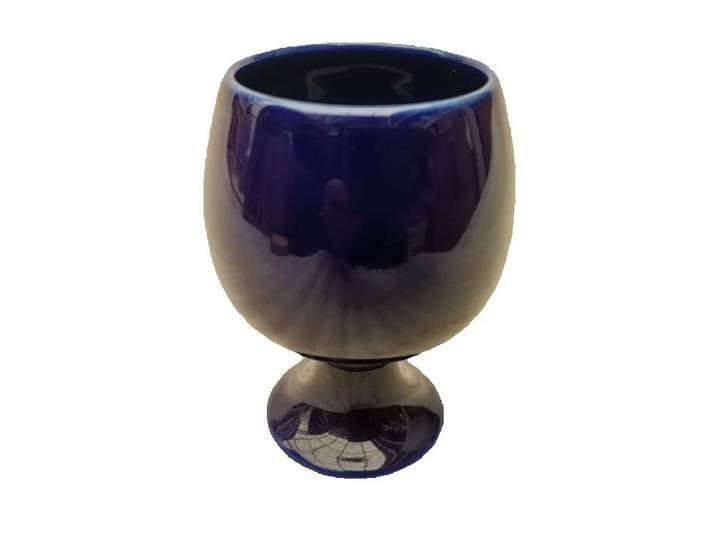 Tasse sur pied en porcelaine émaillée bleu ciel, antique, vintage, ornement décoratif, collection de porcelaine chinoise ancienne