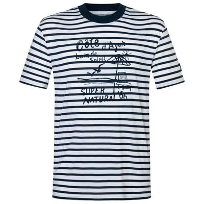 super.natural - Stripe Cote D'Azur Bio Jersey Tee - Merinoshirt Gr M grau
