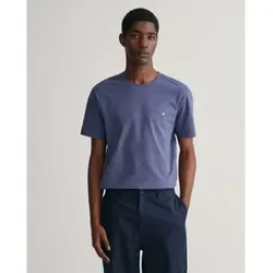 Gant für Herren. 2003184 Schild T-shirt blau (L), Lässig, Baumwolle, Kurzarm, Nachhaltig