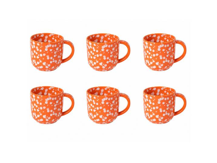 Kaffeetasse Rafaela 6er-Set 10cm Orange/Orange/Weiß