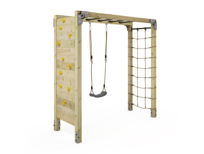 Wickey Klettergerüst Fit Gym 442 – Spiel- & Sportgerät mit Schaukel, (Kraftstation, Fitnessstation, Sportgeräte für zuhause, Workout, Krafttraining, Gymtower, Fitnessturm, Ideal für Spielspaß & funktionales Outdoor-Training, Trainingsgerät für Jung & Alt fördert Kraft, Motorik & Balance), extrem witterungsbeständig mit 5 Jahren Garantie*