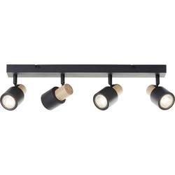 Brilliant Pini 10147/76 Deckenleuchte Glühlampe GU10 Schwarz, Holz