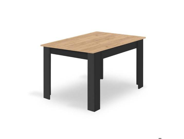 Table de salle à manger NP en chêne artisan et noir - Réf. VK8681847478669