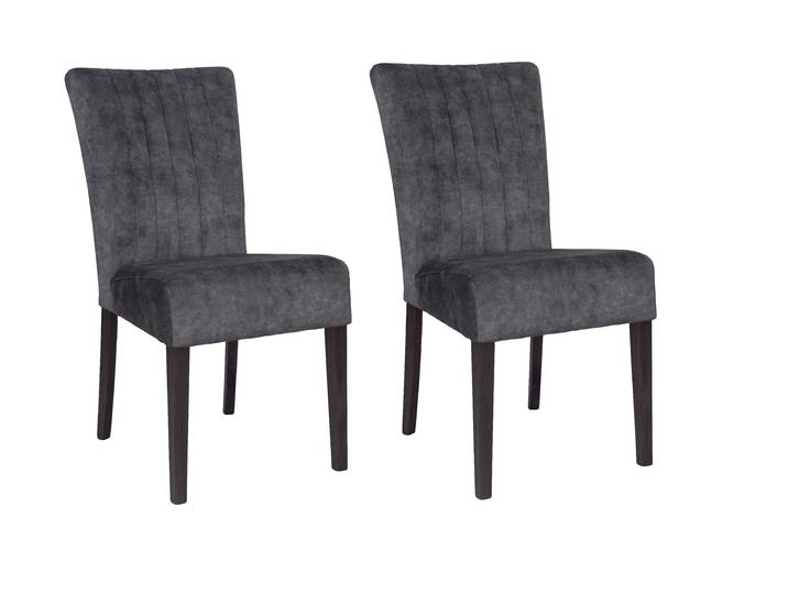 4-Fussstuhl HOME AFFAIRE, grau (wenge lackiert, eifel tower 5501, wenge, amour 5501), B:46cm H:93cm T:64cm, Massivholz, Polyester, Stühle, 4-Fussstuhl, vertikale Nähte in der Rückenlehne