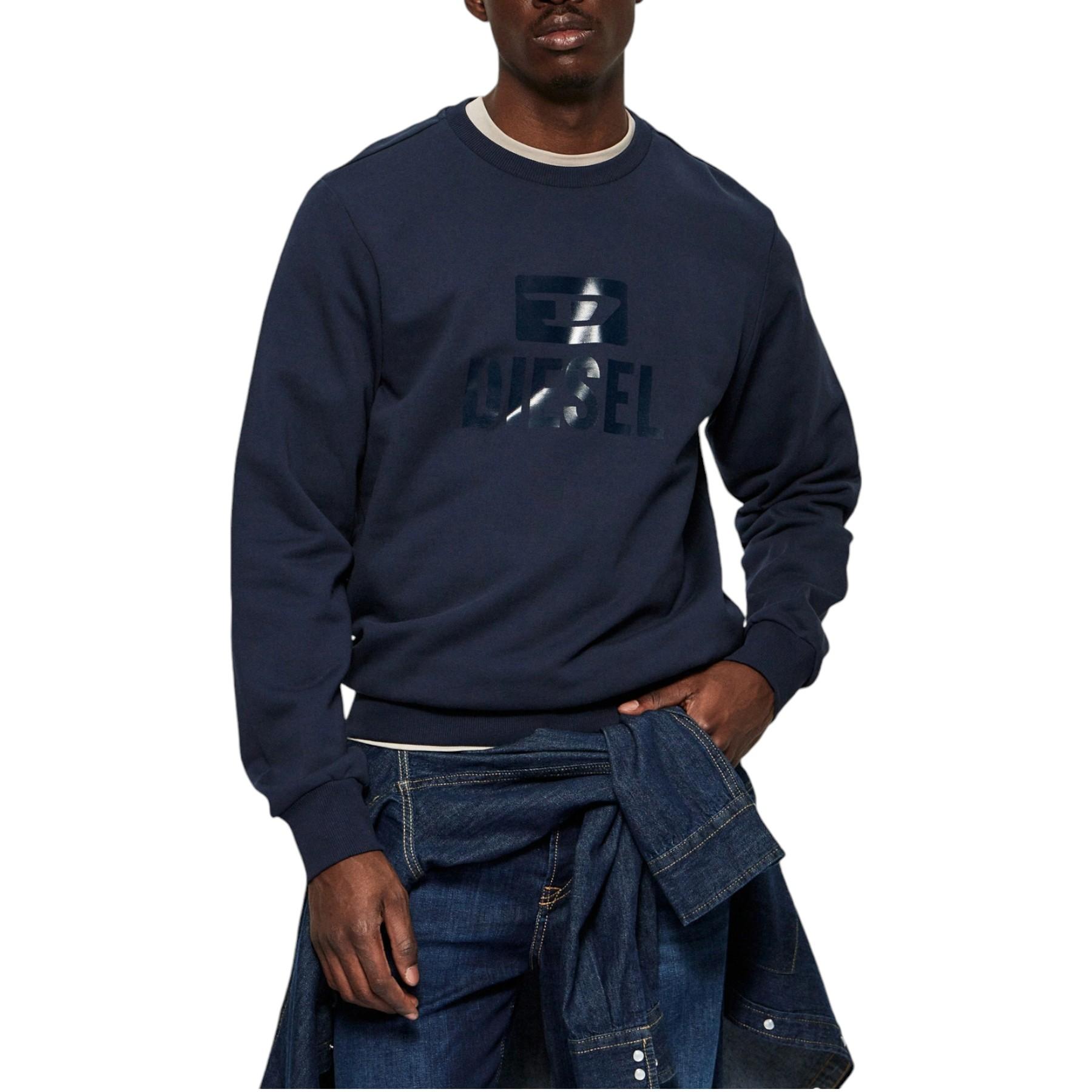 Diesel Monotone Marineblauwe Sweatshirt