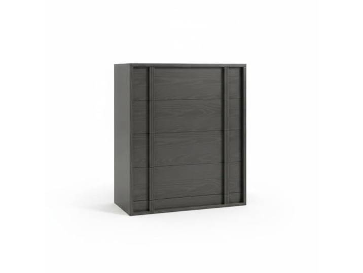 GarveeHome Kommode mit 4 Schubladen, Schubladenschrank mit Griffen, Kommodenschrank aus Holzwerkstoff für Schlafzimmer Wohnzimmer, Standkommode in Schwarz, 91 x 40 x 91 cm