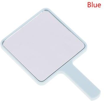 Fusion Finds Portable Handheld Makeup Mirror With Handle Square Travel Makeup Mirror For Vanity, Salon & Daily Use blue