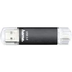 Hama Laeta Twin (128 GB, Micro USB-B, USB-A), USB Stick, Schwarz