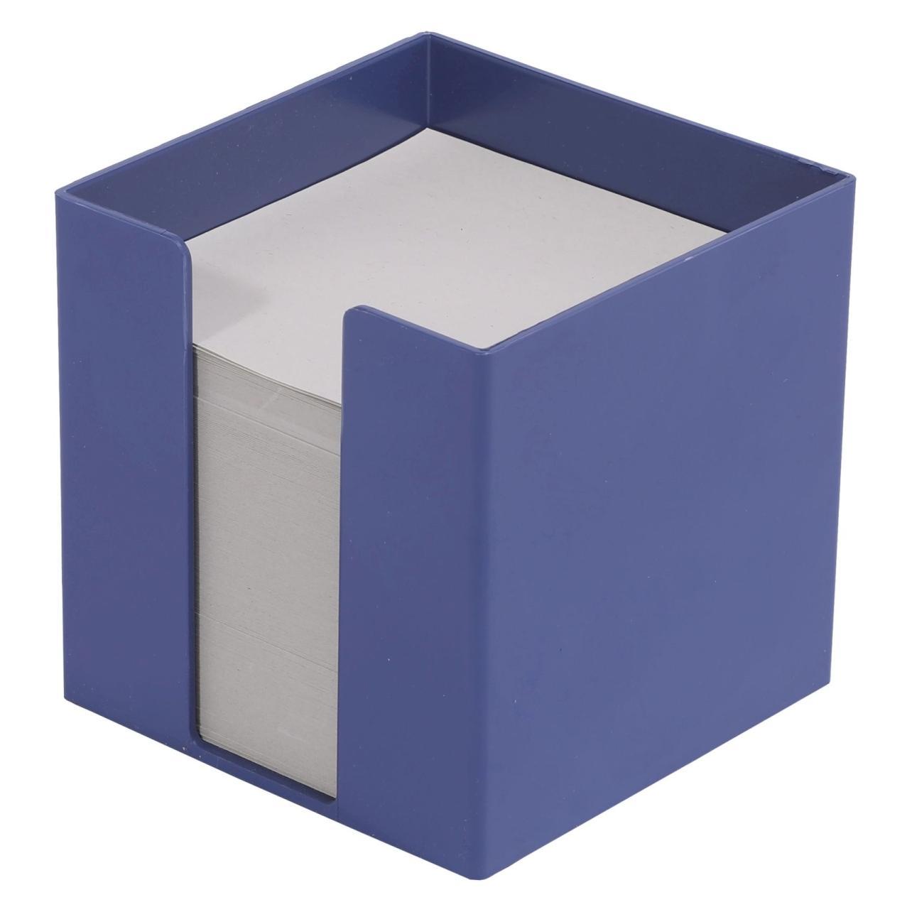 Metzger&Mendle Zettelbox 9,5x9,5cm RC-Kunststoff nachtblau gefüllt Recycling-Papier (95 x 95 mm) (69027356BE)
