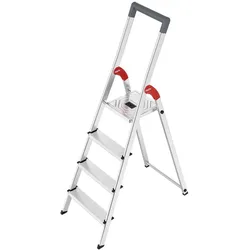 Hailo, Leiter + Gerüst, L51 4-stufig Alu-Sicherheits-Stehleiter (Stehleiter)