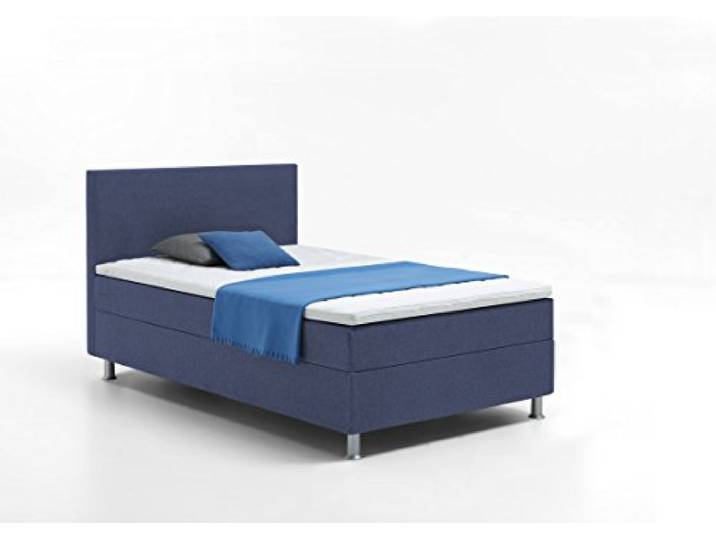 Atlantic Home Collection Edison Boxbett inklusive Rost und H3 Federkernmatratze, Blau, 120 x 200 cm