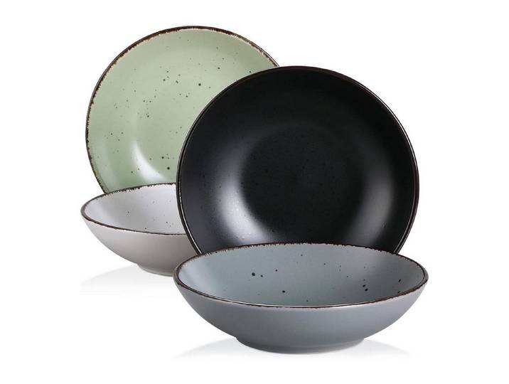 LuxusKollektion Suppenteller Steingut Tafelservice Vintage 32-teilig