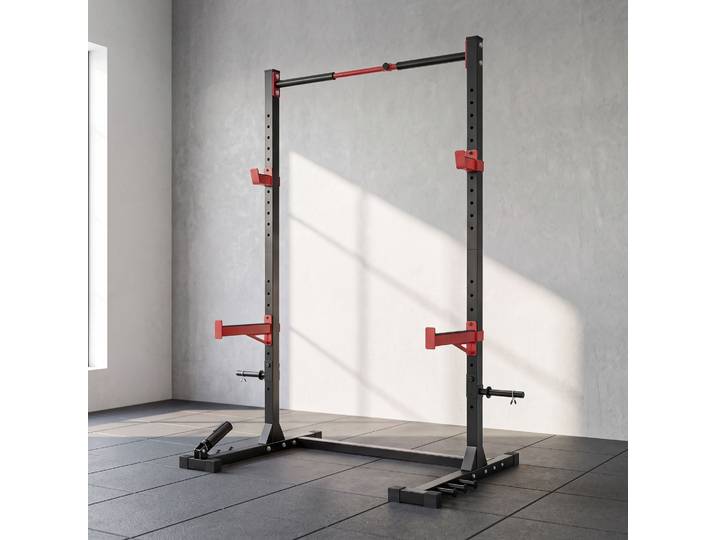 SPORTNOW Power Tower Multifonction 500kg Rack Traction Rouge