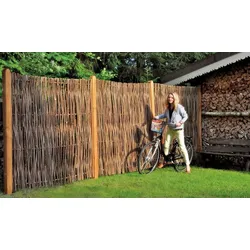Haselnuss Sichtschutz 120 x 180 cm – Sichtschutzzaun aus Haselnussruten – rustikaler Flechtzaun – Haselnusszaun ideal als Einfriedung im Garten