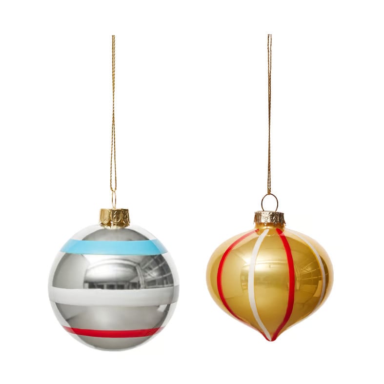 OYOY Vintage Kerstbal No. 2 - Set van 2 stuks - Multi
