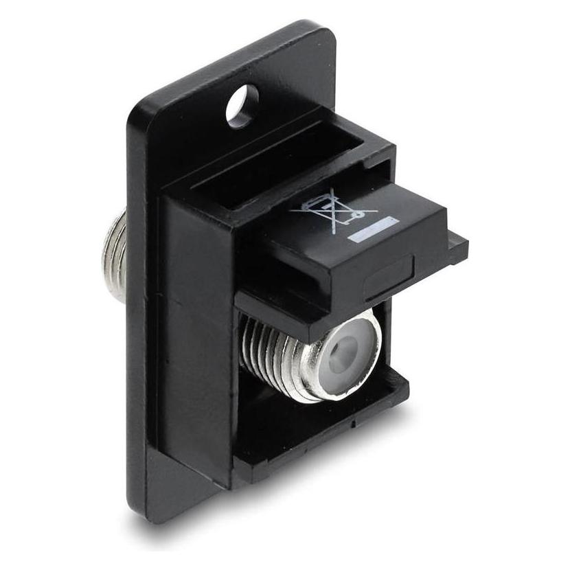 Delock Panel Mount F Buchse zu F Buchse schwarz (Antennenkabel) (91188)