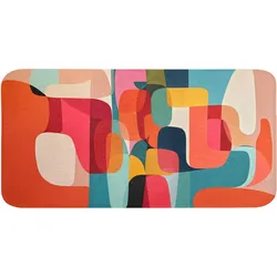 BADEMATTE Formen - Bunt - Abstrakt - Flugzeuge Badezimmerteppich 120x60 cm