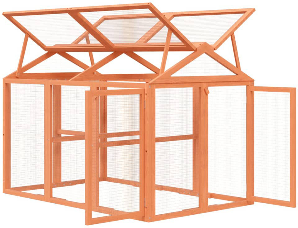Archie & Oscar Encore Weather Resistant Small Animal Hutch Brown 104cm H X 141cm W X 94cm D