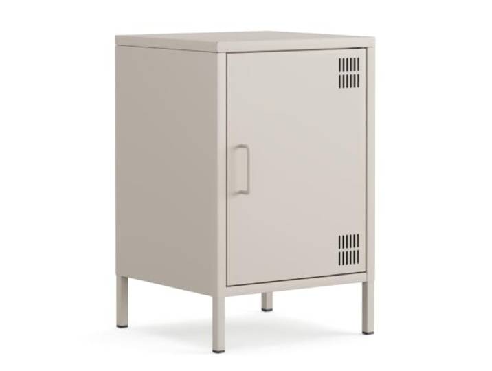 furni24 Metall Nachtschrank – Retro Kommode aus Metall – Modernes Sideboard mit praktischer Aufbewahrung – Leicht zu reinigen – Robuste und stilvolle Lösung für Wohnzimmer und Schlafzimmer, Beige