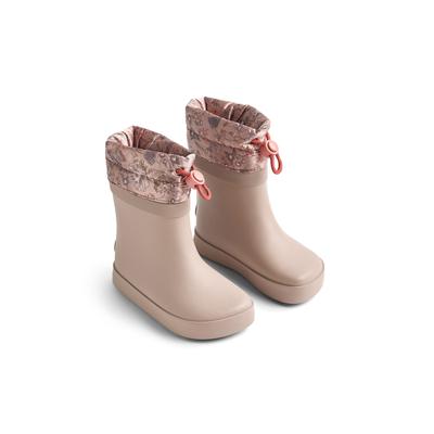 Winterstiefel WHEAT "WHEAT Thermo Barefoot Rubber Boot Arden", Damen, Gr. 22, beige (golden flowers), Gummi, Schuhe Winterstiefel