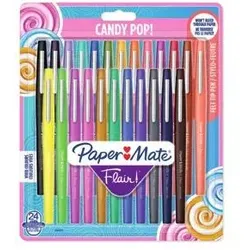 Papermate Flair Candy Pop Medium Verschlossener Gelschreiber Mehrfarbig 24 Stück(e)