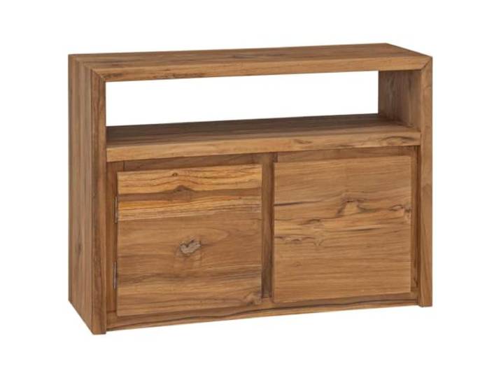 Jkghdrt Sideboard 80x30x60 cm aus Teak Massivholz mit 2 Türen Teak Massivholz, rustikales Design, 2 Türen, Ablage, handwerkliche Verarbeitung, Unikat