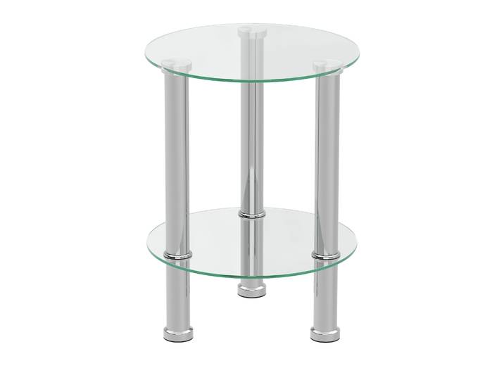 Beistelltisch Glas JUNIPER rund 35 x 47 cm silber