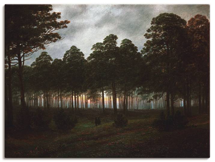 Leinwandbild ARTLAND Der Abend, um 1820/21 , grün (farbe bild(er): grün), B:40cm H:30cm, Bilder, Leinwandbild, auf Holzrahmen gespannt