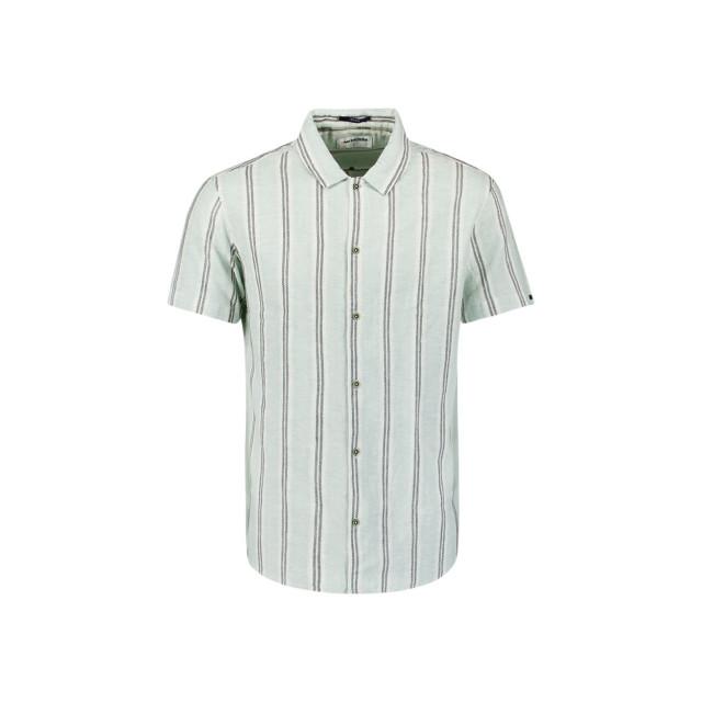 No Excess Shirt short lseeve bobby vertical stripe with linen dessin