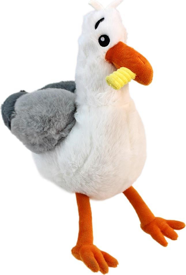 Knuffelmeeuw met frietjes in de snavel