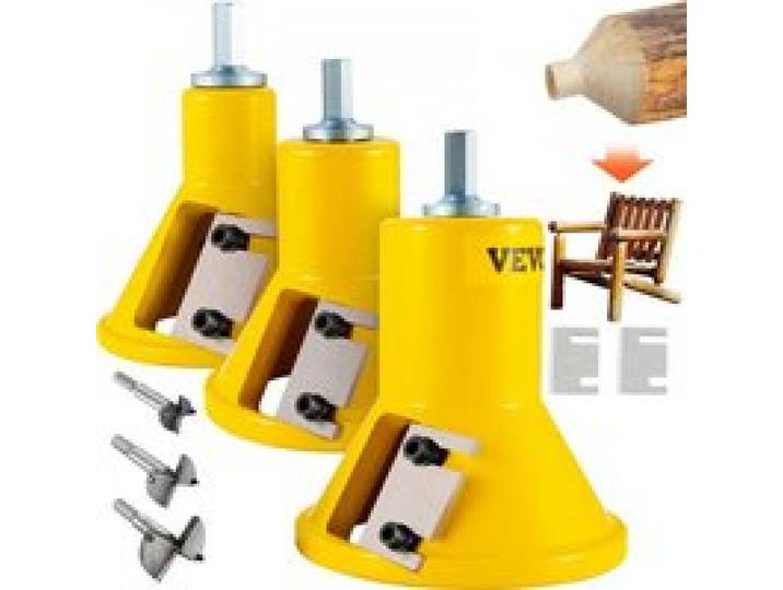 VEVOR Zapfenschneider Forstnerbohrer 25,4 mm & 38 & 50,8 mm, 2 Klingen Zapfenschneider Forstner Bit Zapfenschneider Set für Balkenbetten, Balkengeländer, Balkenzäune, Balkentische usw. Forstnerbohrer